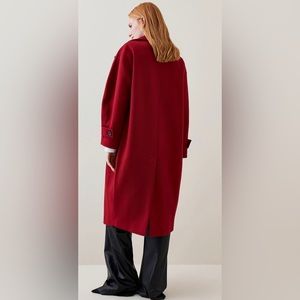 Vintage Virgin Wool Rounded Shoulder Double Breasted Coat